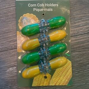 Corn Cob Holders - Green and Yellow Set